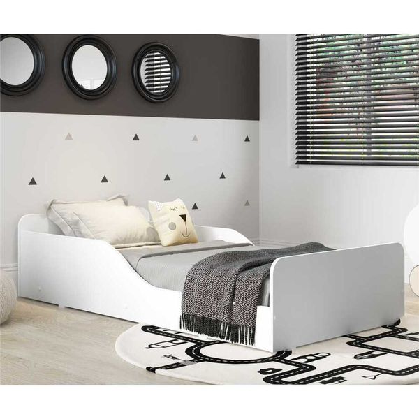 Cama Infantil Montessoriana p/ colchão 70 x 150 cm 100% MDF Multimóveis Branca