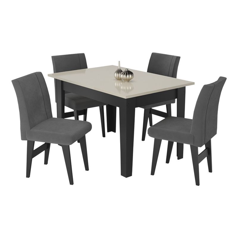 conjunto-mesa-de-jantar-120-cm-com-4-cadeiras-tokio-multimoveis-ex1004-preto-off-white-grafite-conjunto-mesa-de-jantar-120-cm-com-4-cadeiras-tokio-multimoveis-ex1004-preto-off-white-grafite