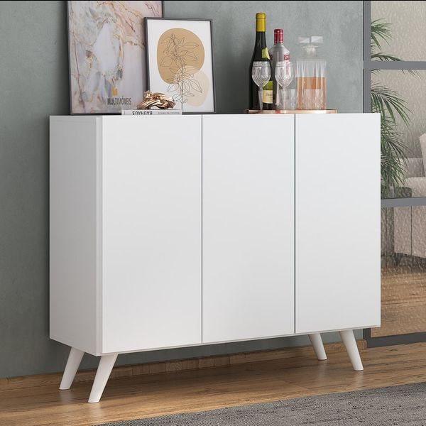 Aparador Buffet 3 Portas Retrô Veneza Multimóveis MP1009 Branco