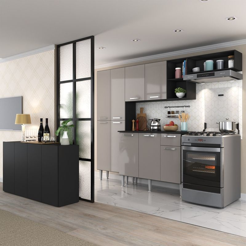 armario-de-cozinha-completa-com-buffet-aparador-paris-multimoveis-mp2043-preta-lacca-fume-armario-de-cozinha-completa-com-buffet-aparador-paris-multimoveis-mp2043-preta-lacca-fume