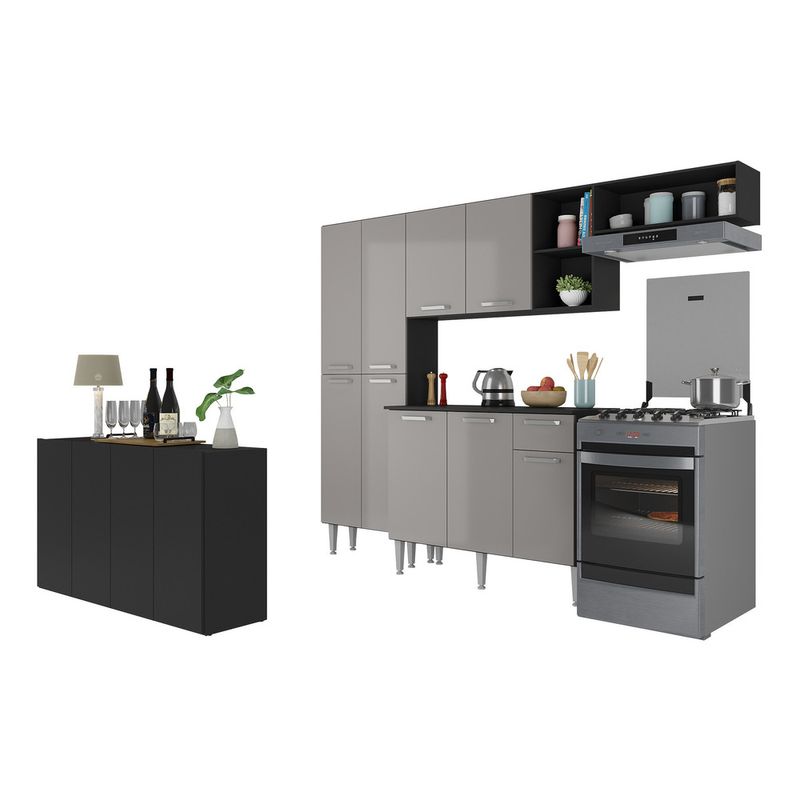 armario-de-cozinha-completa-com-buffet-aparador-paris-multimoveis-mp2043-preta-lacca-fume-armario-de-cozinha-completa-com-buffet-aparador-paris-multimoveis-mp2043-preta-lacca-fume