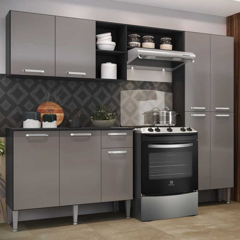 armario-de-cozinha-compacta-com-e-balcao-com-tampo-pequim-up-multimoveis-preta-lacca-fume-armario-de-cozinha-compacta-com-e-balcao-com-tampo-pequim-up-multimoveis-preta-lacca-fume