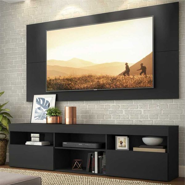 Rack com Painel p/ TV até 65" Flórida Multimóveis Preto