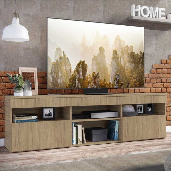 Rack TV 65" com 2 Portas Paris Multimóveis Rustic