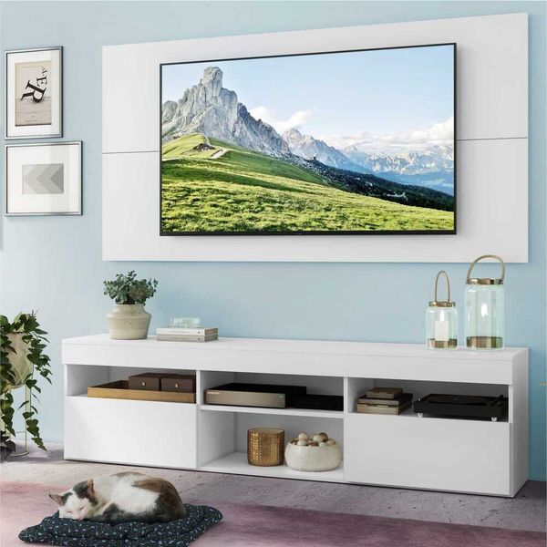 Rack com Painel para TV até 65" com 2 Portas Londres Multimóveis Branco