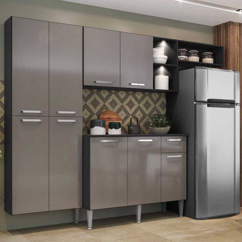 armario-de-cozinha-compacta-com-2-leds-e-balcao-com-tampo-pequim-sun-multimoveis-preta-lacca-fume-armario-de-cozinha-compacta-com-2-leds-e-balcao-com-tampo-pequim-sun-multimoveis-preta-lacca-fume