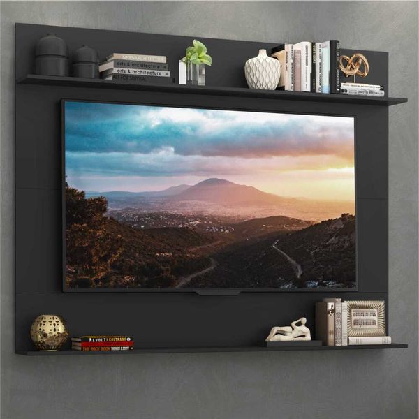 Painel TV 65" com Prateleiras Amsterdã Classic Multimóveis Preto