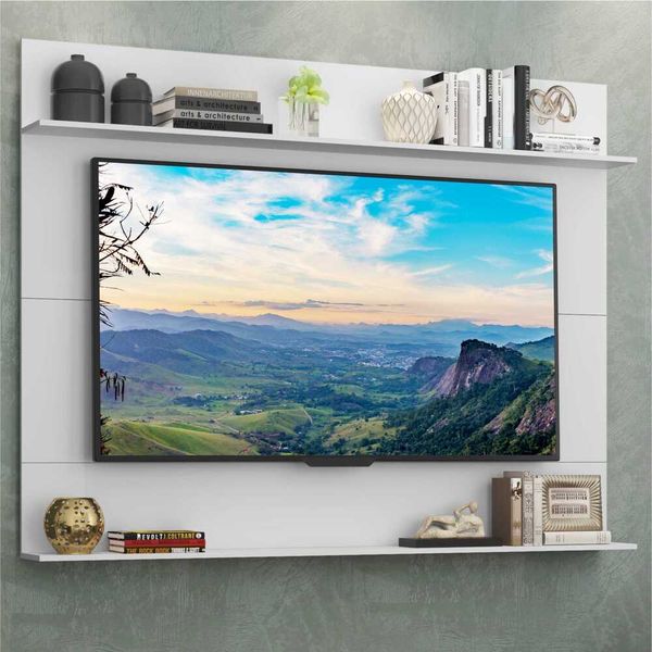 Painel TV 65" com Prateleiras Amsterdã Classic Multimóveis Branco