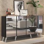aparador-buffet-4-portas-com-espelho-e-pes-retro-vegas-multimoveis-preto-branco-aparador-buffet-4-portas-com-espelho-e-pes-retro-vegas-multimoveis-preto-branco