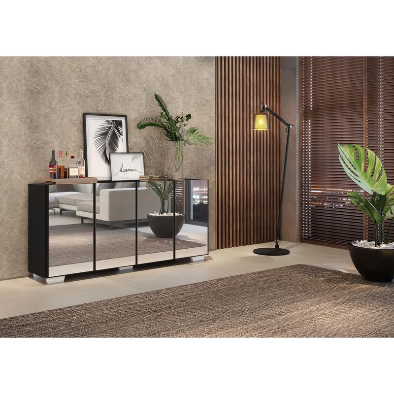 aparador-buffet-4-portas-com-espelho-e-pes-quadrados-vegas-multimoveis-preto-branco-aparador-buffet-4-portas-com-espelho-e-pes-quadrados-vegas-multimoveis-preto-branco