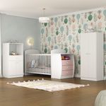 quarto-infantil-com-berco-comoda-laura-multimoveis-branco-rosa-quarto-infantil-com-berco-comoda-laura-multimoveis-branco-rosa