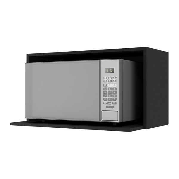 Armário de Cozinha Nicho para Microondas 70 cm Veneza Multimóveis MP3737 Preto