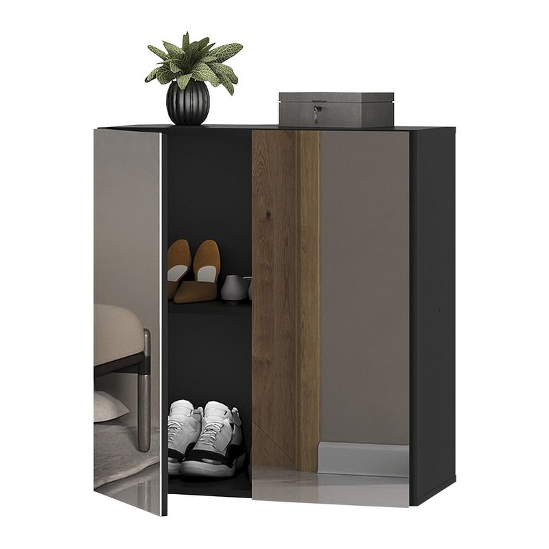 sapateira-2-portas-suspensa-com-espelho-nina-multimoveis-preta-sapateira-2-portas-suspensa-com-espelho-nina-multimoveis-preta