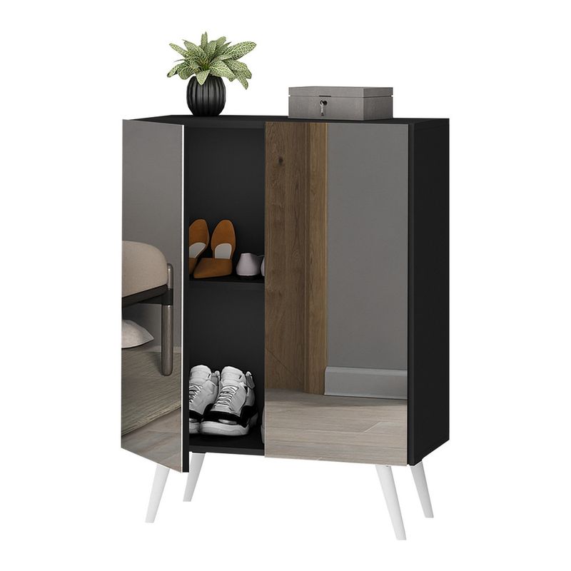 sapateira-2-portas-retro-com-espelho-nina-multimoveis-preta-branca-sapateira-2-portas-retro-com-espelho-nina-multimoveis-preta-branca