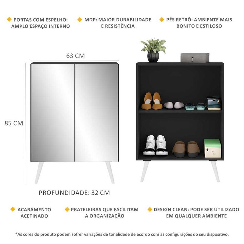 sapateira-2-portas-retro-com-espelho-nina-multimoveis-preta-branca-sapateira-2-portas-retro-com-espelho-nina-multimoveis-preta-branca
