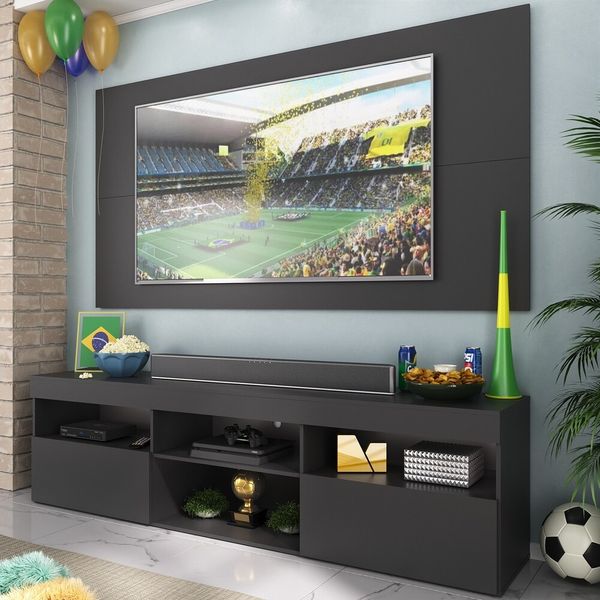 Rack com Painel TV 65" Holanda Multimóveis BR3059 Preto