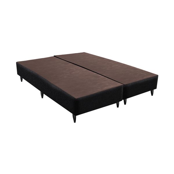 Base Sommier Linho Preto Queen (158x198x23) - Revestida em Linho - Ortobom