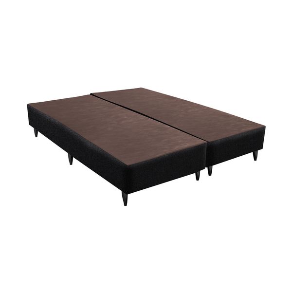Base Sommier Linho Preto King (186x198x23) - Revestida em Linho - Ortobom