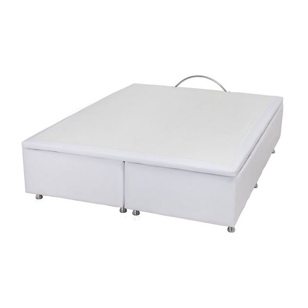 Base Baú Branco Super King (193x203x39) - Ortobom