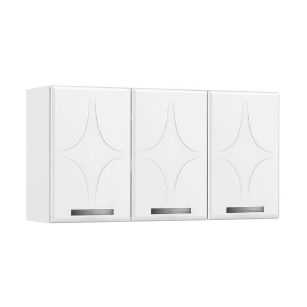 Armário de Cozinha de Aço Aéreo 105cm Triplo Amanda Multimóveis CR6052 Branco