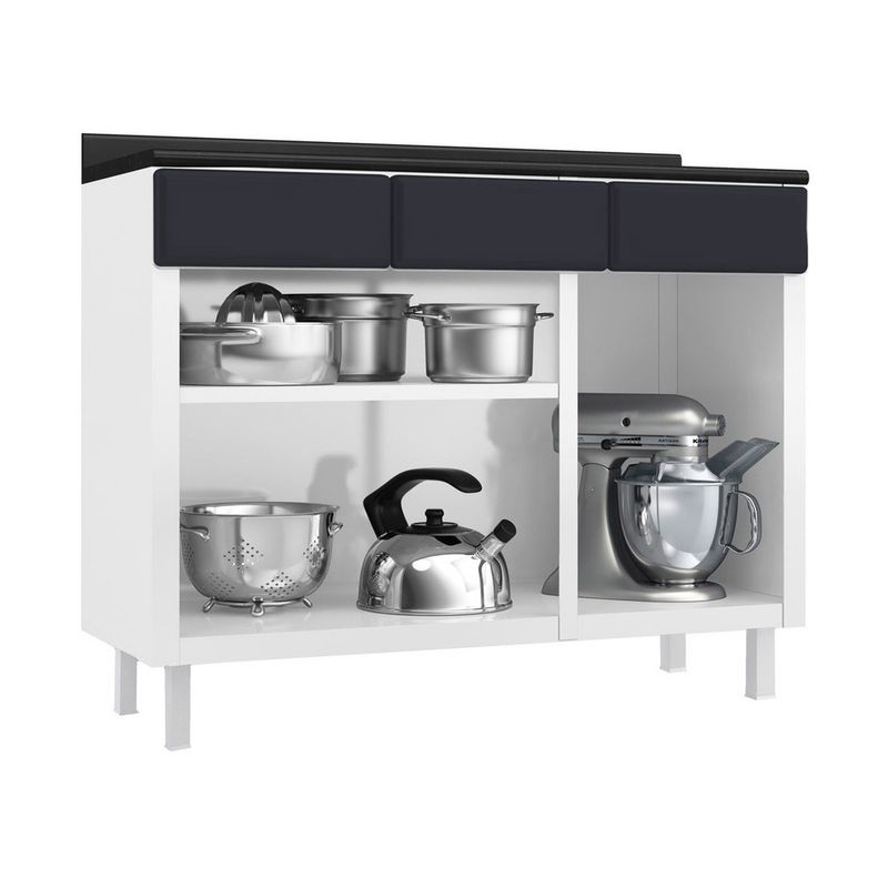 balcao-de-cozinha-de-aco-triplo-com-tampo-rose-multimoveis-cr6091-branco-preto