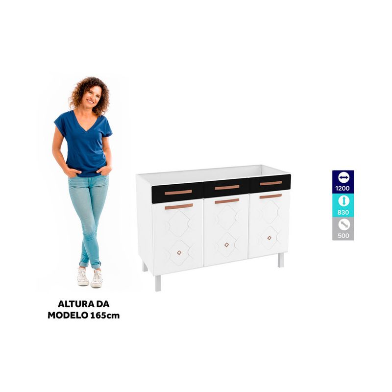 balcao-de-cozinha-de-aco-triplo-sem-tampo-para-pia-120cm-regina-multimoveis-cr6128-branco-preto