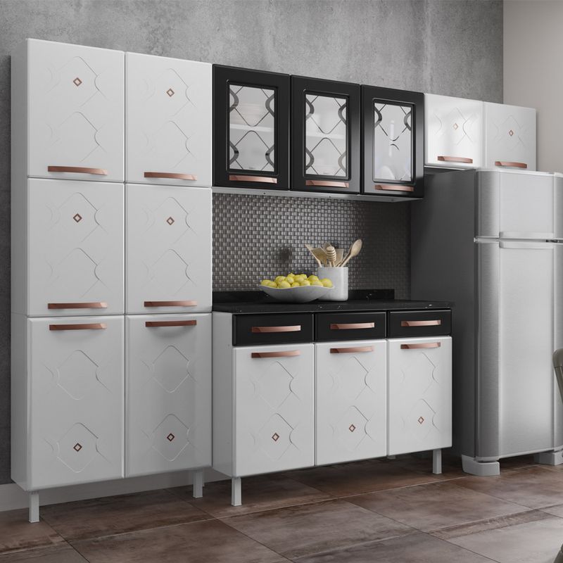cozinha-de-aco-completa-com-balcao-regina-multimoveis-glass-cr6140-branco-preto
