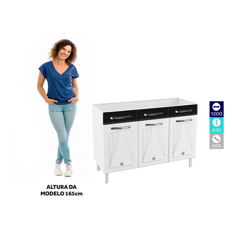 balcao-de-cozinha-de-aco-triplo-sem-tampo-para-pia-120cm-clara-multimoveis-cr6147-branco-preto