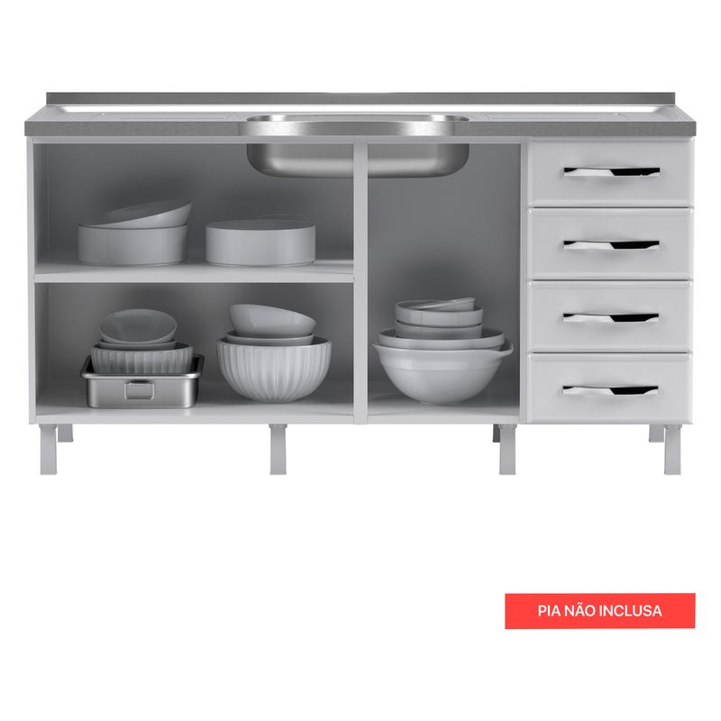 balcao-de-cozinha-de-aco-quadruplo-sem-tampo-para-pia-160cm-clara-multimoveis-cr6148-branco