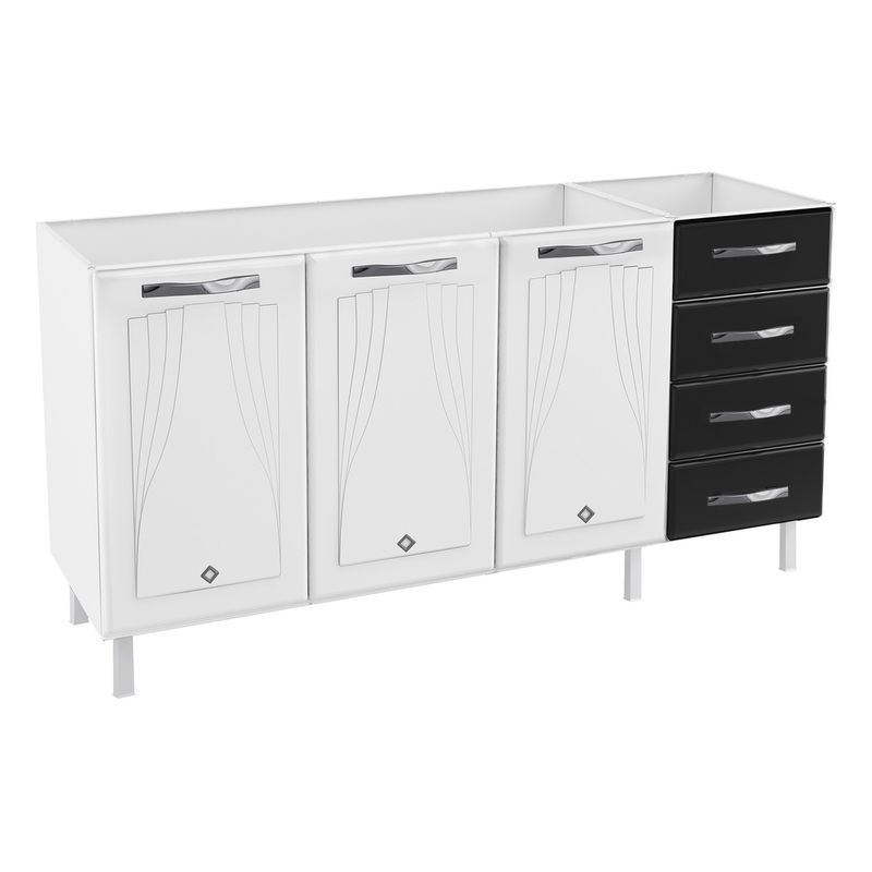 balcao-de-cozinha-de-aco-quadruplo-sem-tampo-para-pia-160cm-clara-multimoveis-cr6149-branco-preto