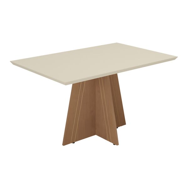 Mesa de Jantar 136 cm Denver Multimóveis EX2001 Madeirada/Off White