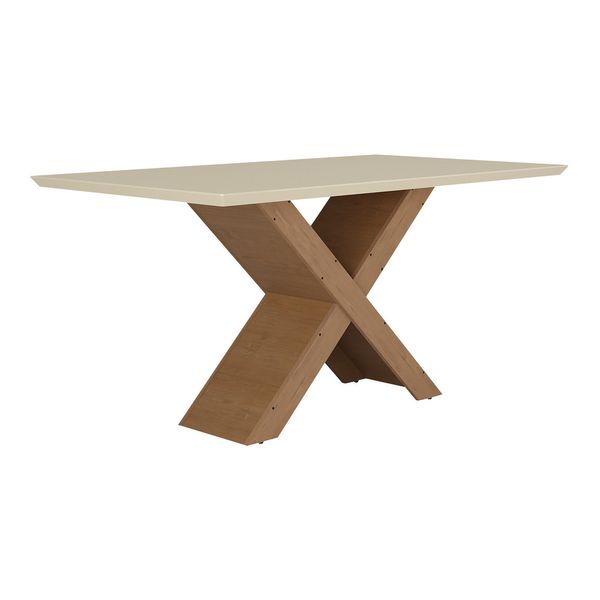 Mesa de Jantar 160 cm Moscou Multimóveis EX2006 Madeirada/Off White