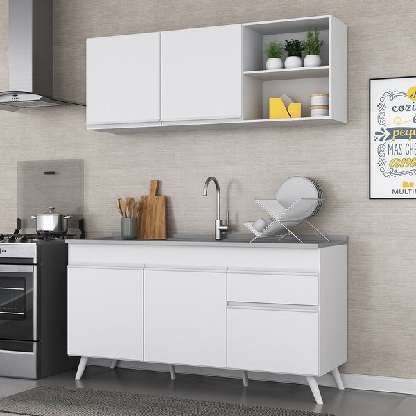 Armário de Cozinha Compacta Veneza Multimóveis MP2079.891 Branco