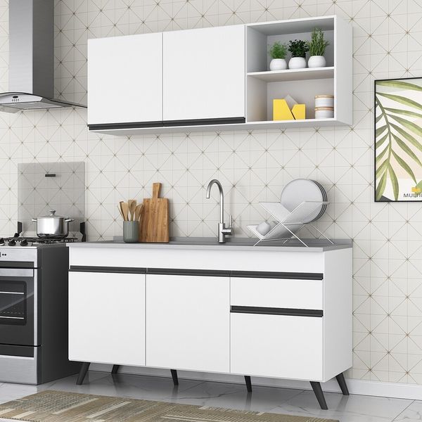 Armário de Cozinha Compacta Veneza Multimóveis MP2079.964 Branco