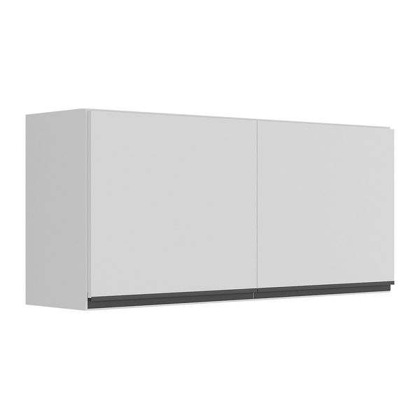 Armário Aéreo Cozinha 120 cm 2 Portas Veneza Multimóveis MP3682.964 Branco/Preto