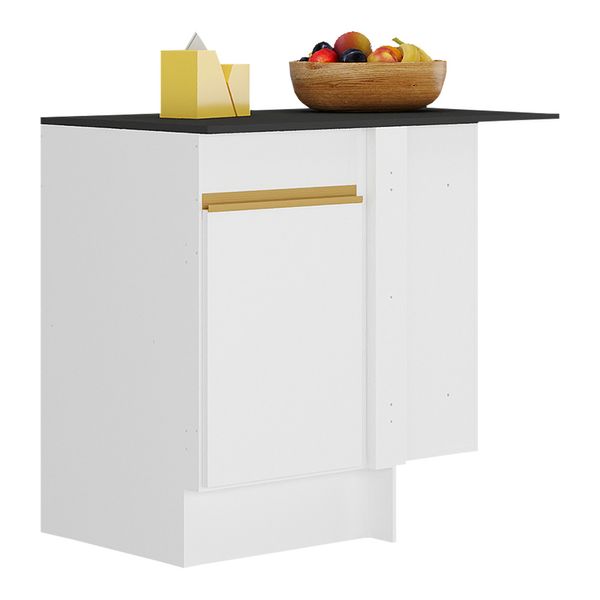 Balcão Cozinha com Rodapé de Canto 1 Porta Veneza Multimóveis MP2120 Branco