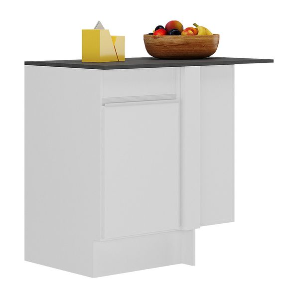 Balcão Cozinha com Rodapé de Canto 1 Porta Veneza Multimóveis MP2120.891 Branco