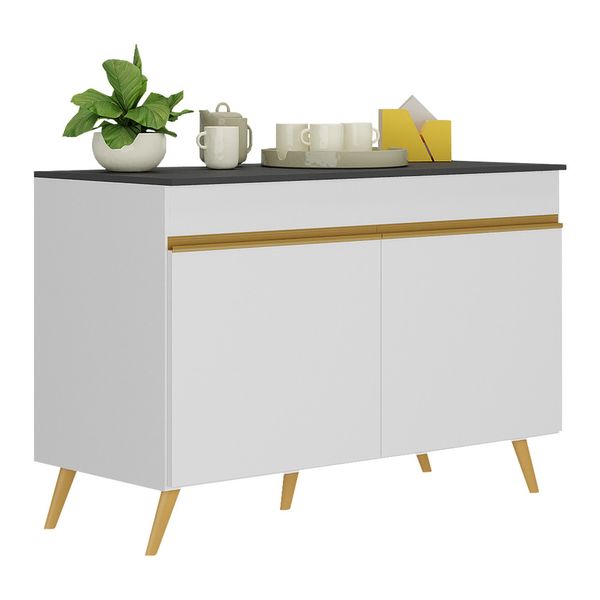 Balcão Cozinha Gabinete Pia 120 cm 2 Portas Veneza Multimóveis MP3738 Branco