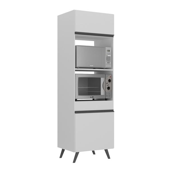 Paneleiro 2 Portas para Forno e Microondas Veneza Multimóveis MP3679.964 Branco/Preto