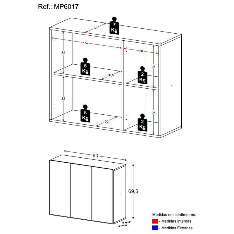 sapateira-3-portas-suspensa-nina-multimoveis-mp6017-preta