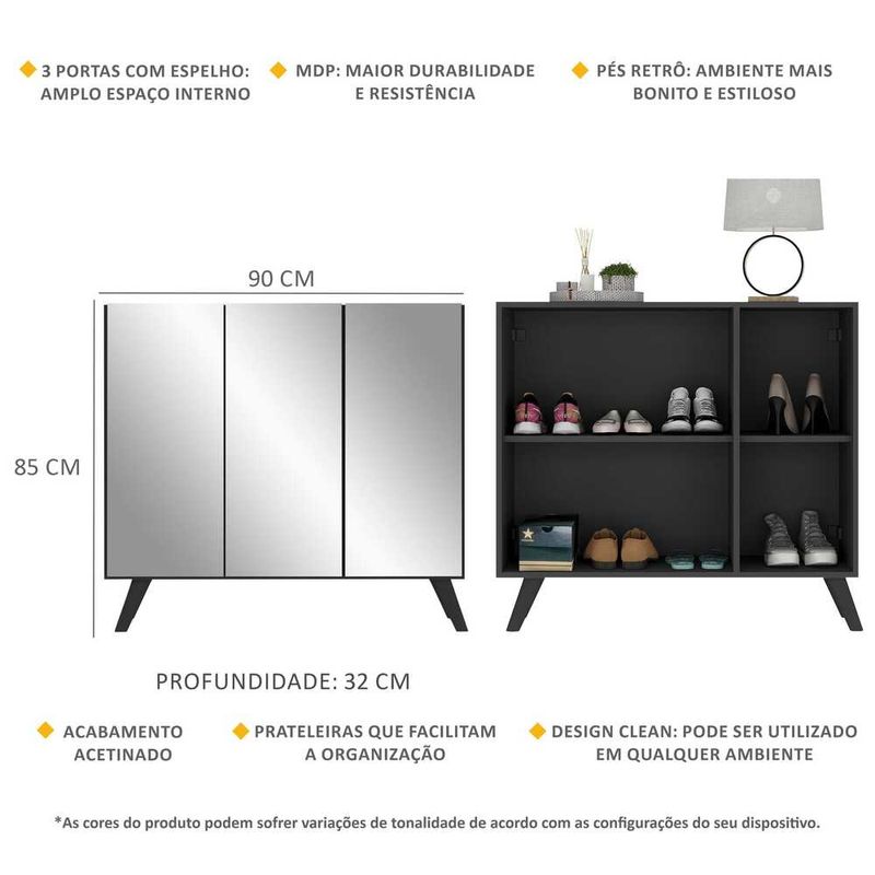 sapateira-retro-com-espelho-3-portas-nina-multimoveis-mp6022-preta