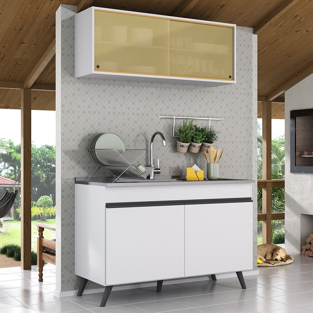 Armário de Cozinha Compacta Veneza Multimóveis MP2142.891 Branco