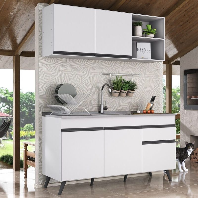 Armário de Cozinha Compacta Veneza Multimóveis MP2142.891 Branco