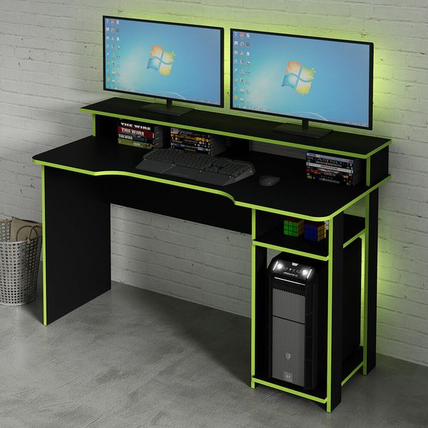 Mesa Gamer Multimóveis CR25050 Preta/Verde