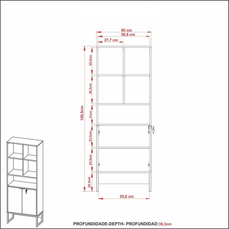 armario-estante-com-2-portas-multimoveis-cr25052-amendoa-preto