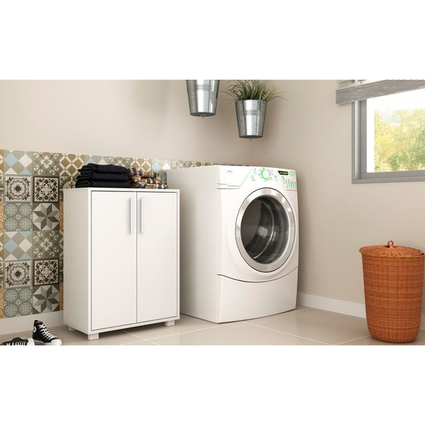 Balcão Lavanderia Multiuso 2 Portas Multimóveis CR30016 Branco