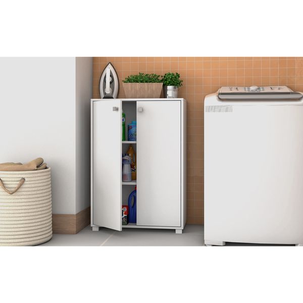Balcão Lavanderia Multiuso 2 Portas Multimóveis CR30022 Branco