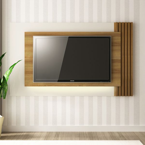 Painel TV 65" com Led Multimóveis CR45013 Natural/Off White