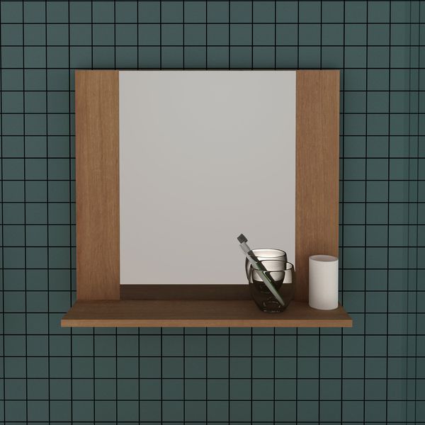 Espelheira para Banheiro 60cm Multimóveis CR10090 Amêndoa