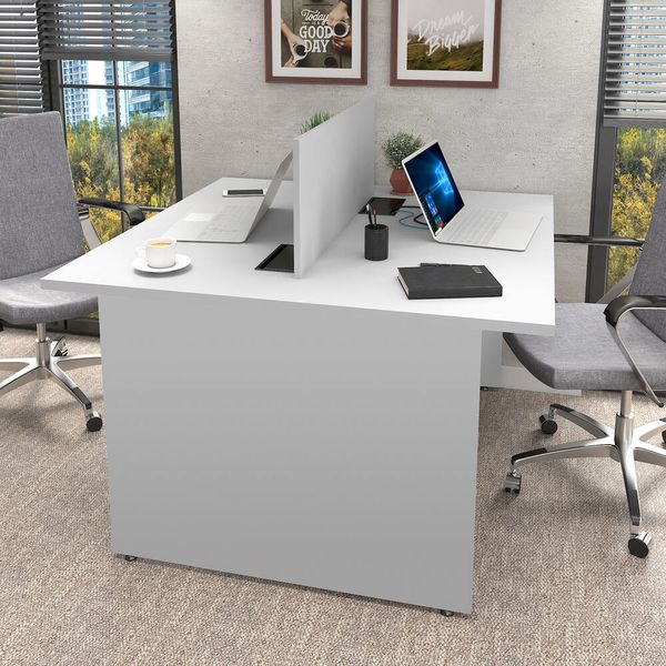 Mesa Escritório Dupla 120cm Multimóveis CR25184 Cinza